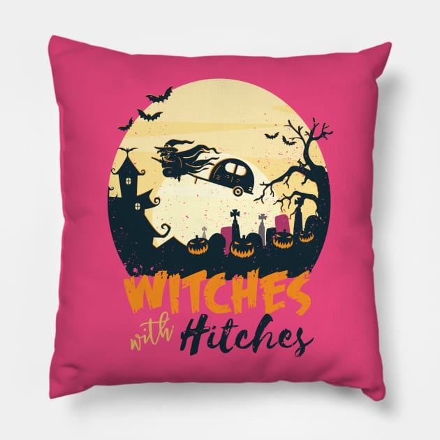 Witches with Hitches Pillow by madeinchorley