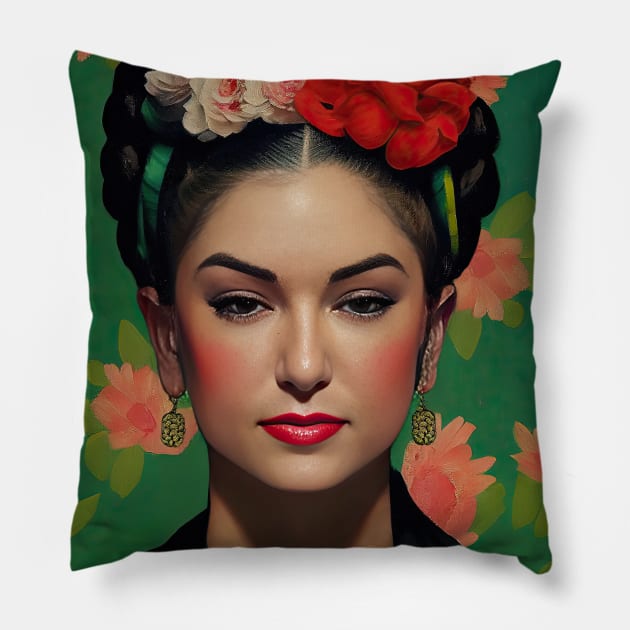 Sasha grey as Frida Kahlo Pillow by obstinator