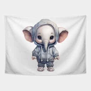 African Elephant Wearing Hoodie Tapestry