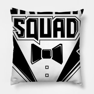 Groom Squad Bachelor Party for Groomsmen Black Text Pillow