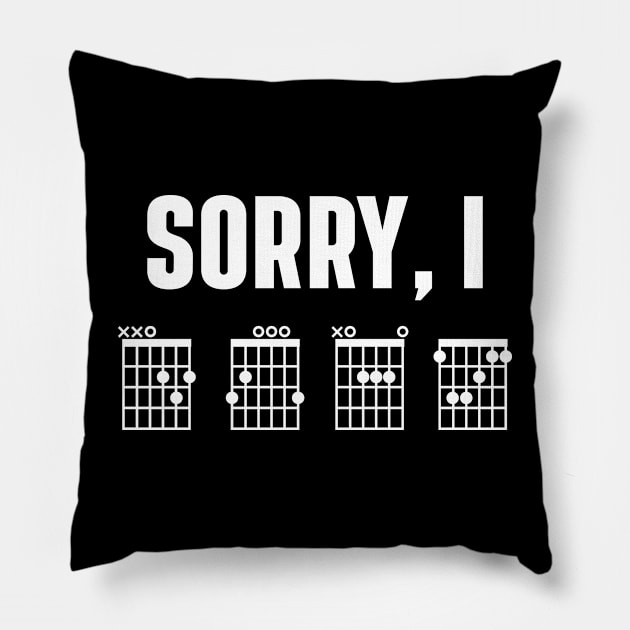 Sorry I DGAF - Funny guitar music Pillow by RiseInspired