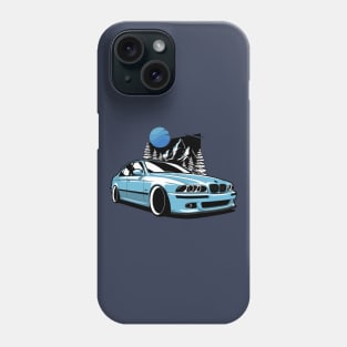 Blue E39 Classic Saloon In Mountains Phone Case