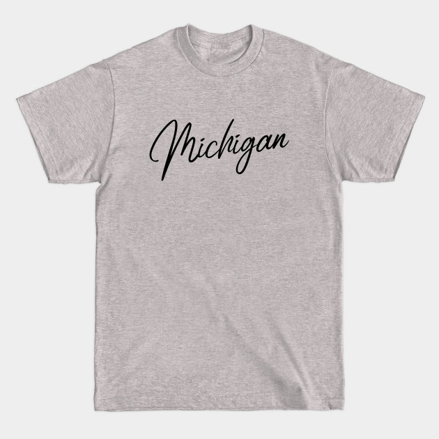 Disover 'Michigan' black flowing handwritten text - Michigan - T-Shirt