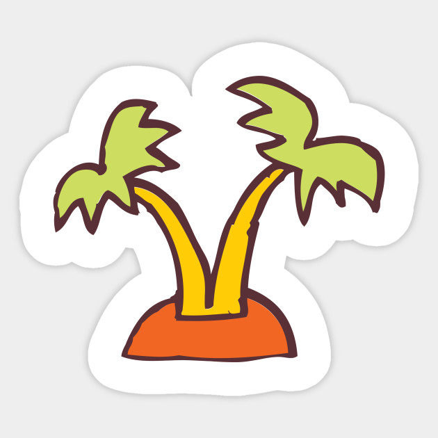 Coconut Tree Tropical Funny Nursery Cartoon Drawing Design Coconut Sticker Teepublic