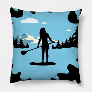 Blue Surfer Logo Padelboard Pillow