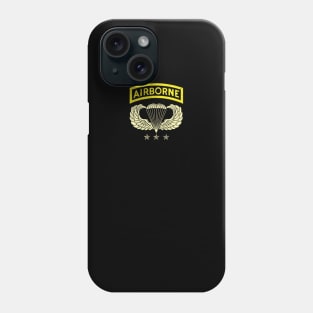 Airborne Paratrooper T-shirt White Jump Wings Airborne Tab Veteran Phone Case