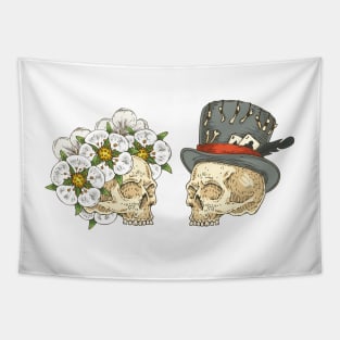 Love  Skulls Tapestry