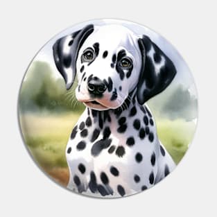 Watercolor Dalmatian Puppies Painting - Cute Puppy Pin