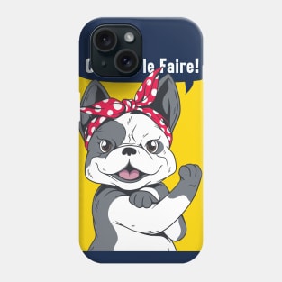 Funny French Bulldog Rosie the Riveter Phone Case