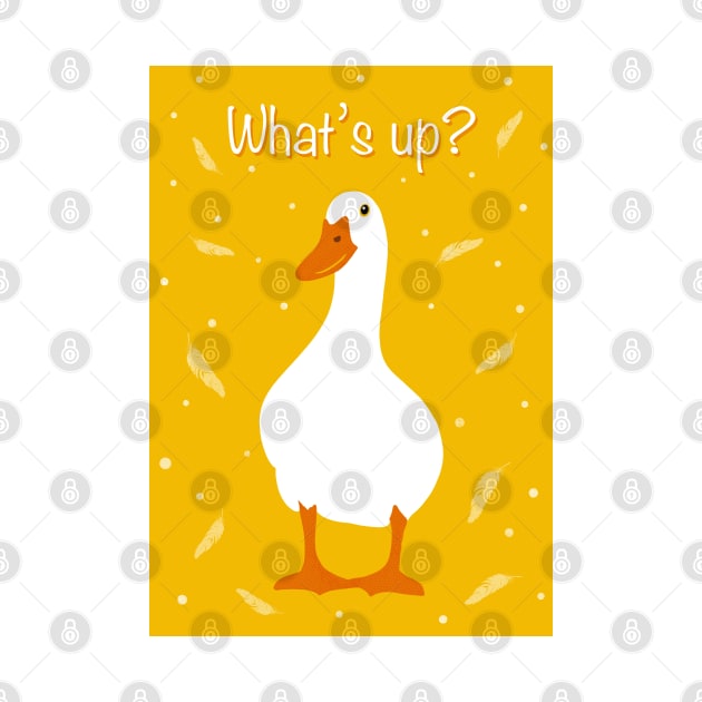 What’s up duck? White Pekin Duck with feathers and polka  dots by NattyDesigns