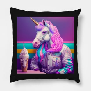 Vapor Wave Unicorn Pillow