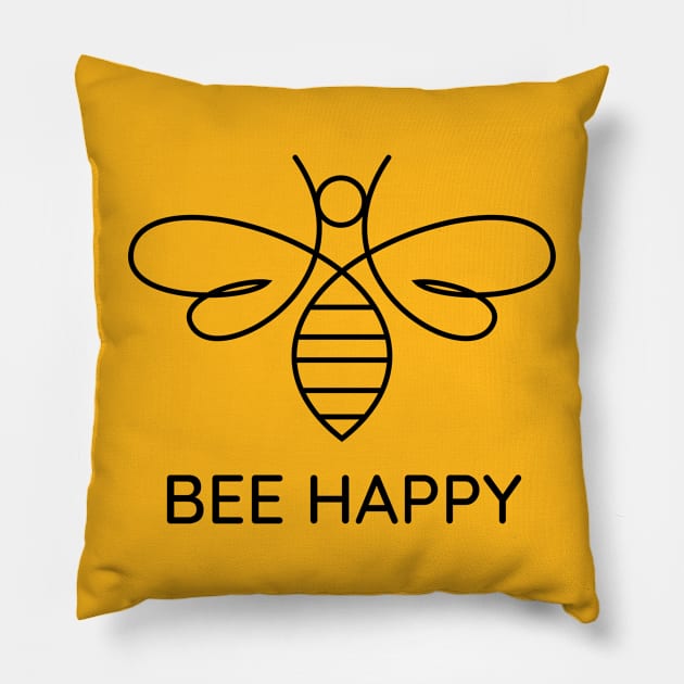 Bee Happy Pillow by Strength of Love