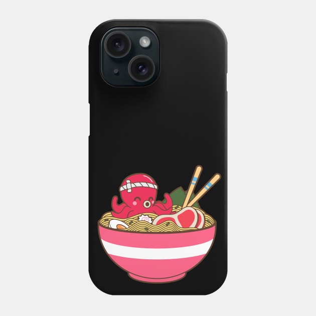 Kawaii Japanese Anime Ramen Soup Bowl Otaku Cute Octopus Phone Case by jodotodesign