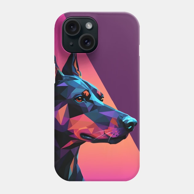 Synthwave Doberman Phone Case by NeonOverdrive