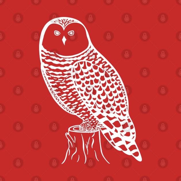 Snowy Owl - detailed hand drawn bird watchers design by Green Paladin