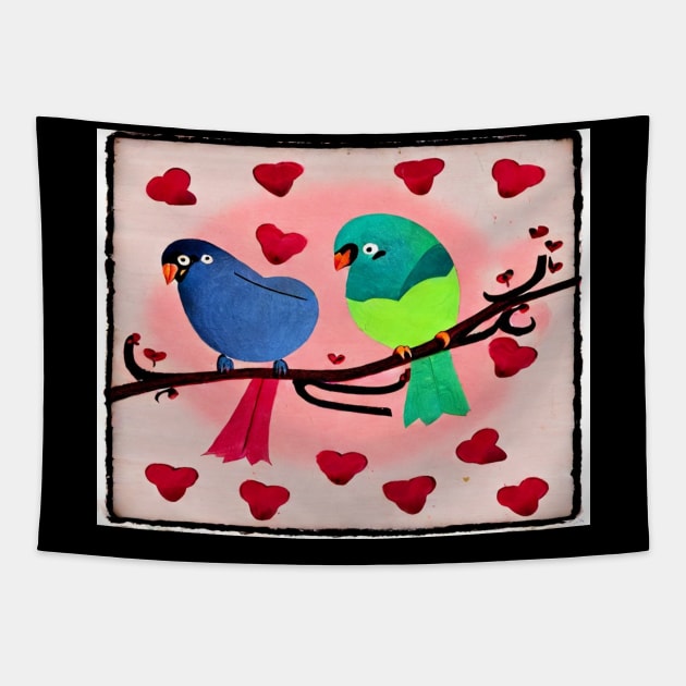 Love birds Tapestry by Slimgoody's Tees