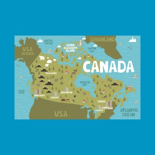 Canada illustrated map T-Shirt