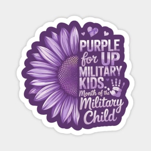 Sunflower Purple Up For Military Kids Military Child Month Floral Support Design Magnet