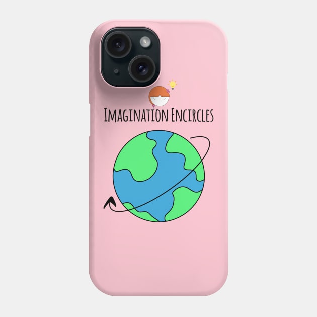 Imagination Encircles The Whole World Girl Creativity Phone Case by Wesolution Studios