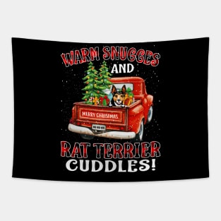 Warm Snuggles And Rat Terrier Cuddles Truck Tree Christmas Gift Tapestry