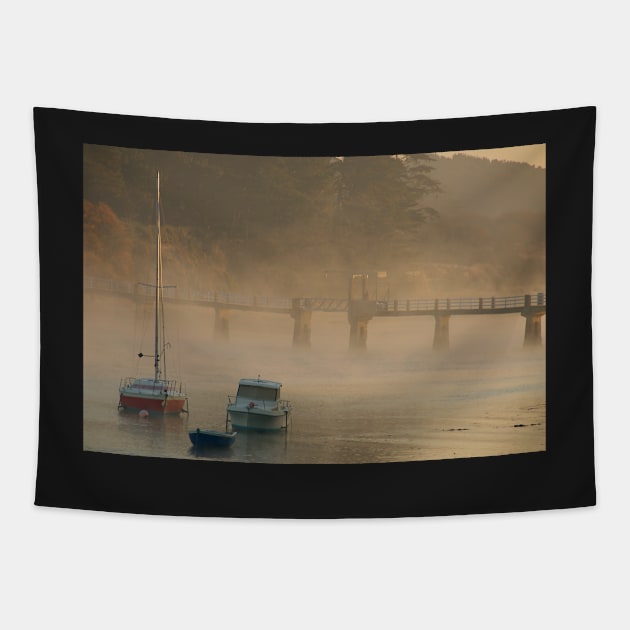 Le Conquet - La passerelle dans la brume Tapestry by rollier