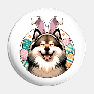 Keeshond Wears Bunny Ears for Easter Joy Pin