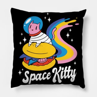 Space Cat Burger Pillow