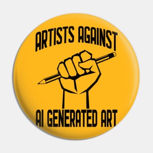 Artists Against AI Generated Art Pin