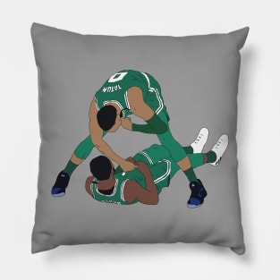 Jaylen Brown And Jayson Tatum Celebration Pillow