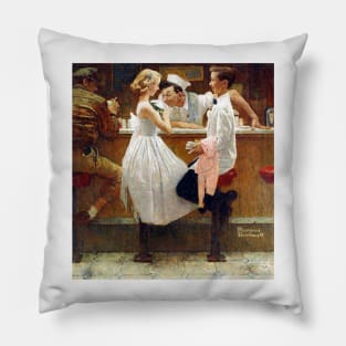 Norman Rockwell After The Prom 1957 Portrait Pillow