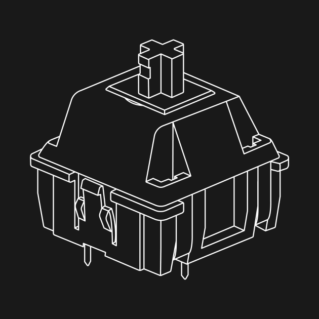 Mechanical Keyboard Cherry MX Switch Technical Line Drawing Black and White Pattern by Charredsky