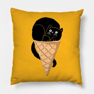 black cat ice cream Pillow