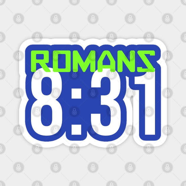 Romans 8:31 Design Magnet by etees0609