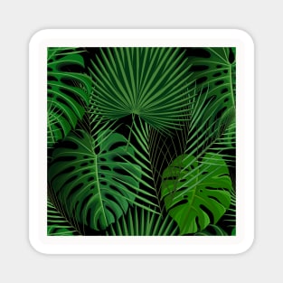 Tropical Neck Gator Black Tropical Plants Magnet