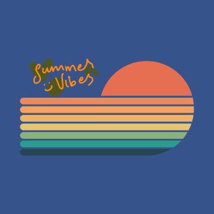 Summer Vibes Retro Sunset Stripes T-Shirt