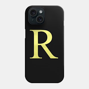 The Letter R in Shadowed Gold Phone Case