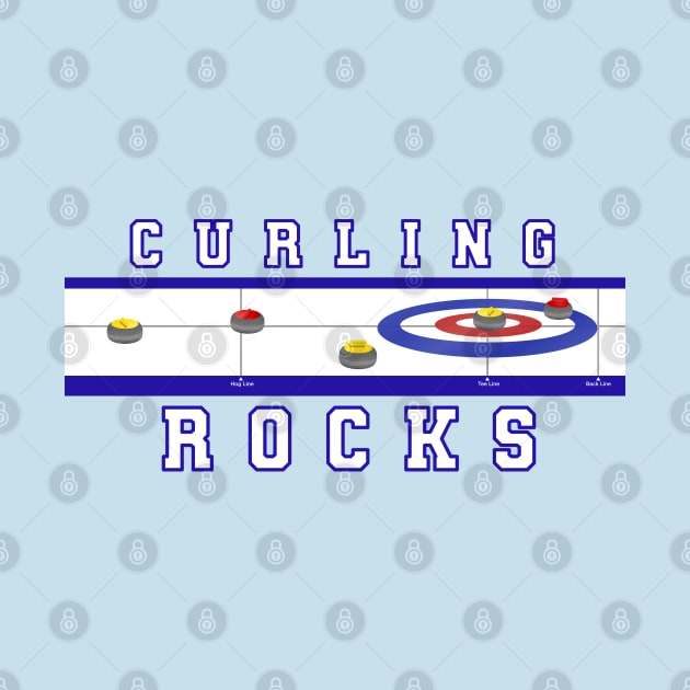 Curling Rocks - Ice Blue BackGround by kinocomart