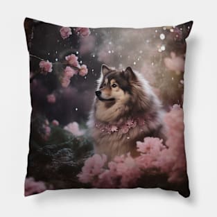 Finnish Lapphund In A Forest Pillow