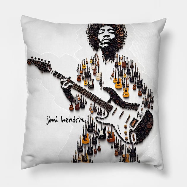 T-shirt, mug, sticker, print Jimi Hendrix Pillow by Ken Savana