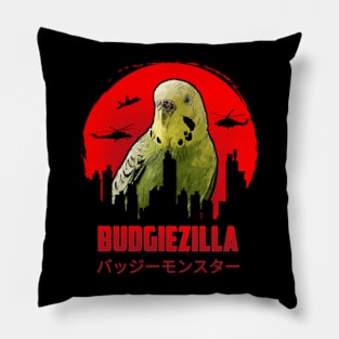 Budgiezilla - Parakeet Budgie Budgerigar Bird Lover Pillow