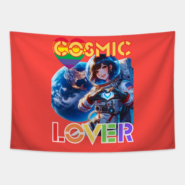 Kawaii, Anime Girl, Cosmic Lover | Catsie Cat Tapestry by Catsie Cat