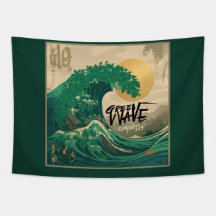 GREEN WAVE Tapestry