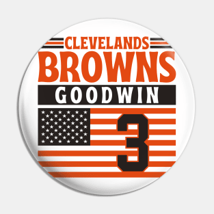 Cleveland Browns Goodwin 3 American Flag Football Pin