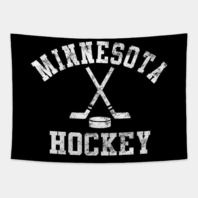 Vintage Minnesota Hockey Tapestry by tropicalteesshop