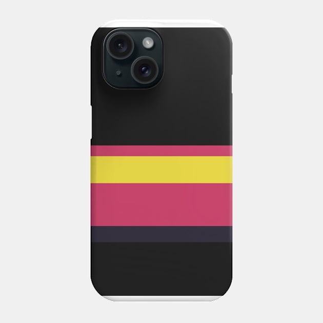 A world-class adaptation of Very Light Pink, Dark, Smoky Black, Dark Pink and Sandstorm stripes. Phone Case by Sociable Stripes