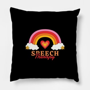 Speech Therapy - rainbow retro Pillow