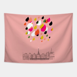 Parisian Pink Rain Tapestry