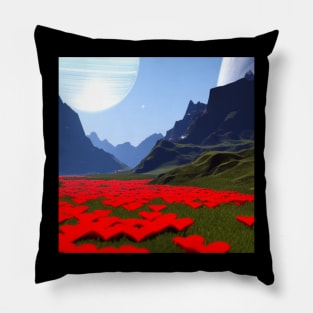 Valentine Wall Art - Heart planet - Unique Valentine Fantasy Planet Landsape - Photo print, canvas, artboard print, Canvas Print and T shirt Pillow