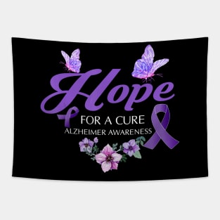 Hope For A Cure Alzheimer Awareness Flower Gift Tapestry