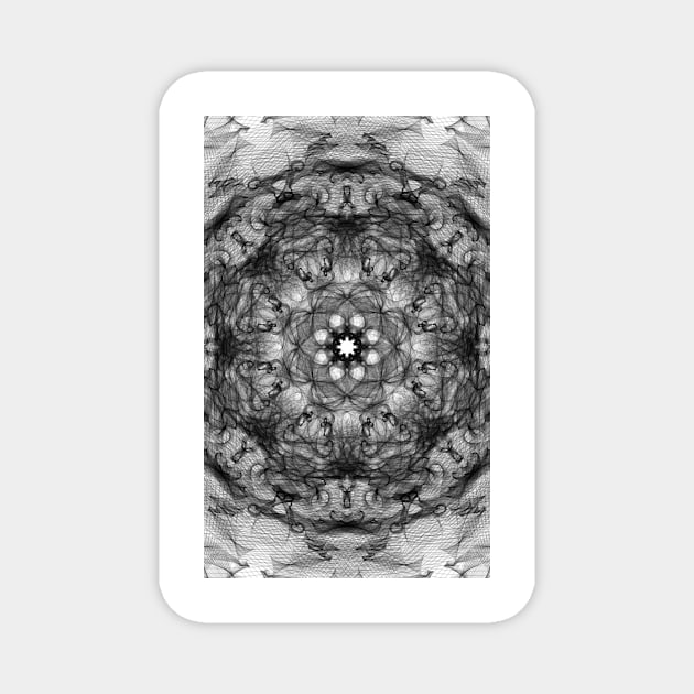 black and white flower pattern one Magnet by ForehandART